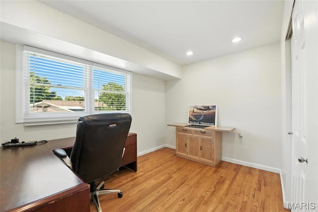 3205 Fleet Ln, Saint Charles, MO 63301 - office with light wood-style flooring and recessed lighting