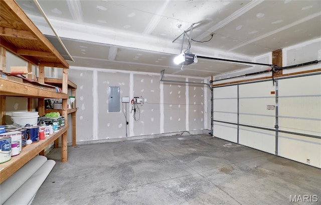3432 Civic Green Dr, Saint Charles, MO 63301 - garage featuring electric panel and a garage door opener