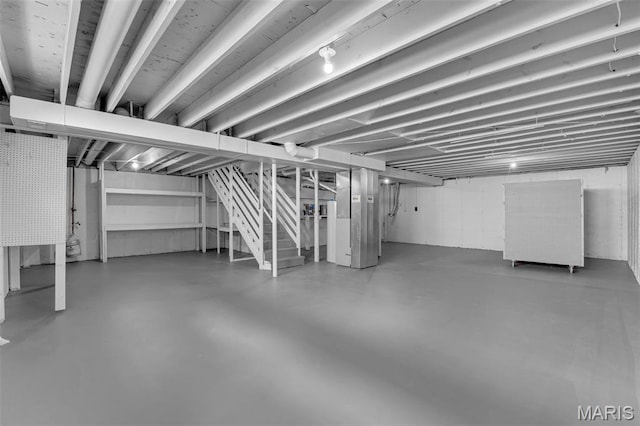 427 Xavier Ct, Valley Park, MO 63088 - unfinished basement with stairs