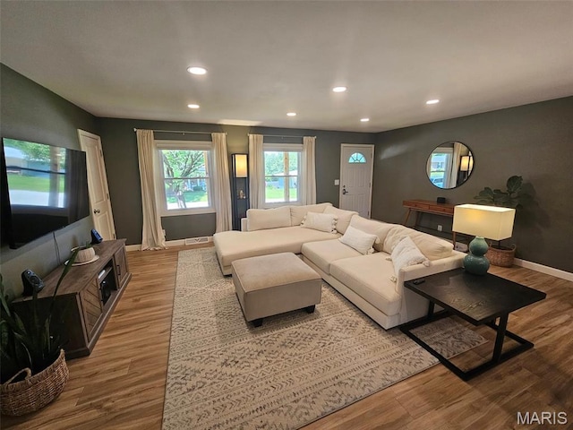 23 Hamlin Heights Dr, Hannibal, MO 63401 - living area featuring recessed lighting and wood finished floors
