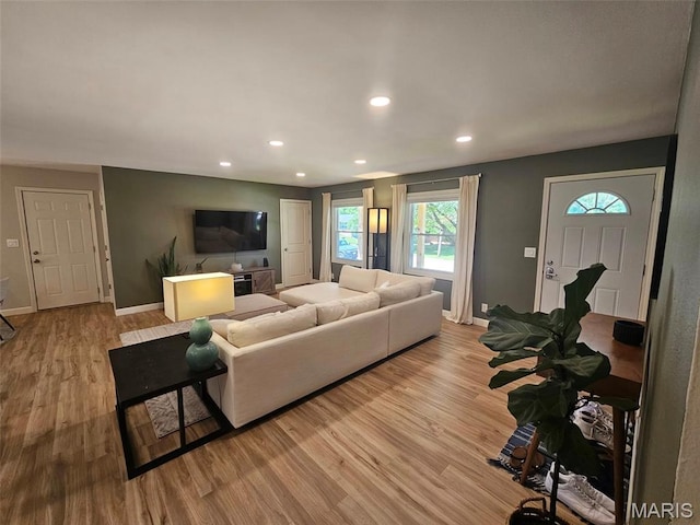 23 Hamlin Heights Dr, Hannibal, MO 63401 - living room with wood finished floors and recessed lighting