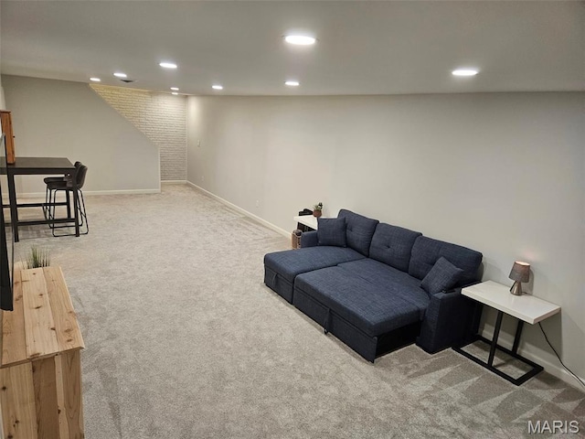 23 Hamlin Heights Dr, Hannibal, MO 63401 - carpeted living room with recessed lighting and baseboards