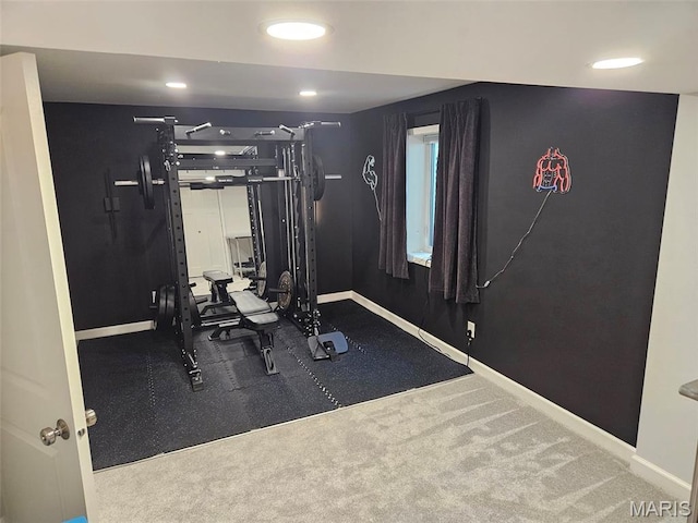23 Hamlin Heights Dr, Hannibal, MO 63401 - exercise room featuring baseboards and recessed lighting