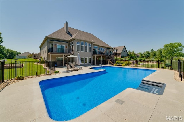 204 Logans Ct, Foristell, MO 63348 - view of swimming pool featuring a patio and stairway