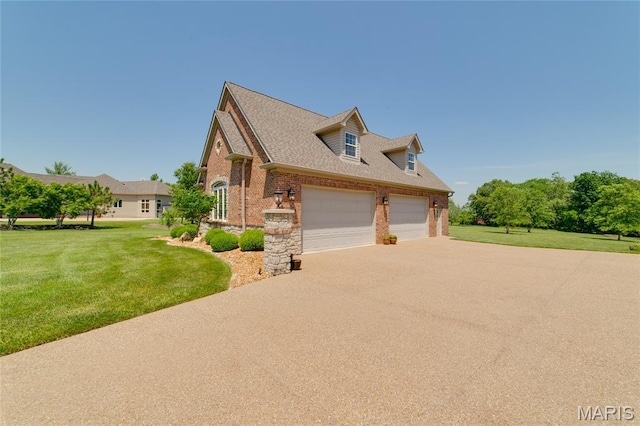 204 Logans Ct, Foristell, MO 63348 - view of front of property featuring brick siding, a front lawn, concrete driveway, and a shingled roof