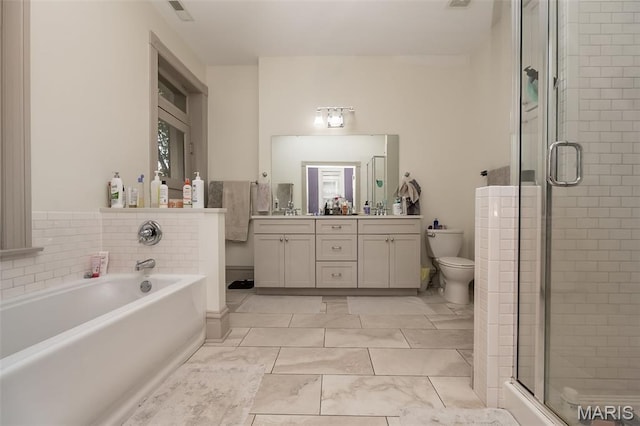 3822 Humphrey St, Saint Louis, MO 63116 - bathroom featuring double vanity, a stall shower, and a bath