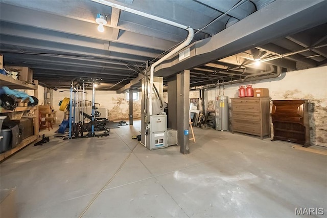 3822 Humphrey St, Saint Louis, MO 63116 - unfinished below grade area with water heater and heating unit