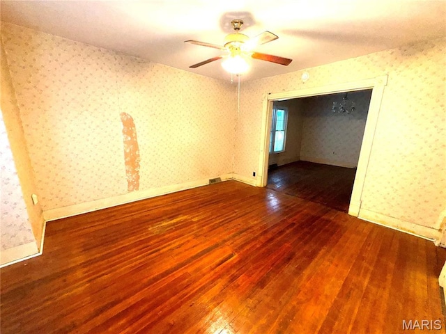 1112 Center St, Bismarck, MO 63624 - spare room with hardwood / wood-style flooring and ceiling fan