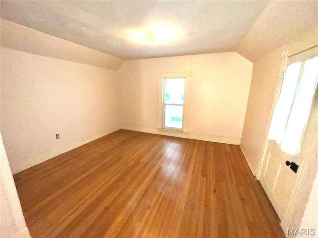 1112 Center St, Bismarck, MO 63624 - spare room featuring vaulted ceiling, wood-type flooring, and plenty of natural light
