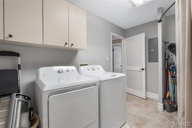 208 Ambridge Ct Unit 302, Chesterfield, MO 63017 - laundry room with cabinet space, independent washer and dryer, and electric panel