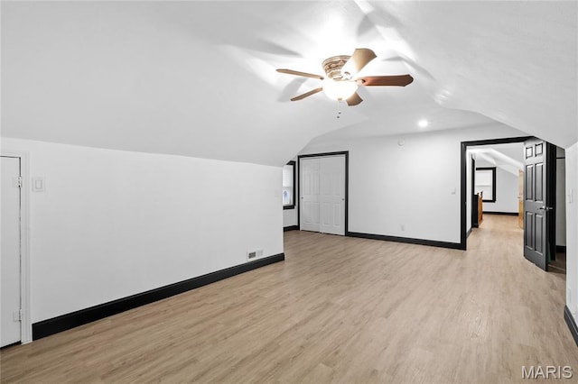 19 N 31st St N, Belleville, IL 62226 - bonus room featuring lofted ceiling, ceiling fan, and light wood-type flooring