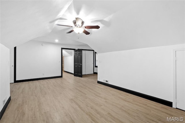 19 N 31st St N, Belleville, IL 62226 - bonus room featuring lofted ceiling, ceiling fan, and light wood-style floors