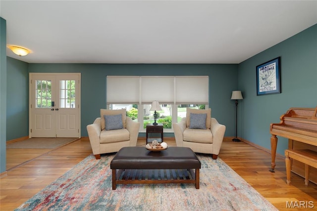 13011 Ambois Dr, Saint Louis, MO 63141 - living area with wood finished floors and baseboards