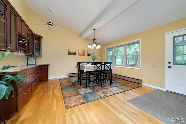 13011 Ambois Dr, Saint Louis, MO 63141 - dining area with light wood-style floors, healthy amount of natural light, a chandelier, and a ceiling fan