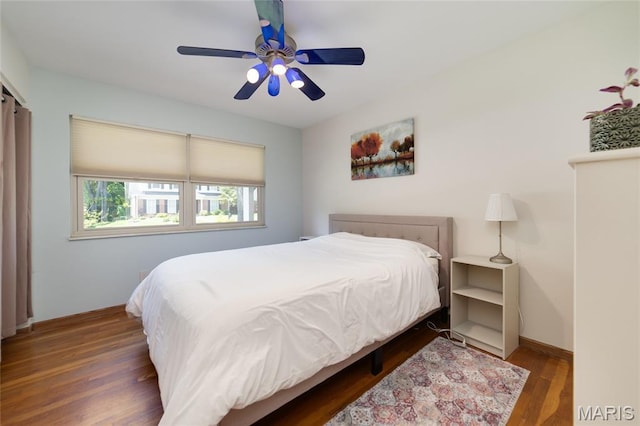 13011 Ambois Dr, Saint Louis, MO 63141 - bedroom with wood finished floors and a ceiling fan