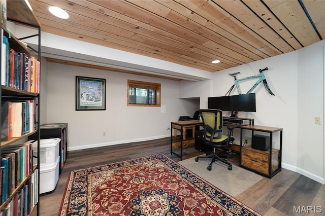 13011 Ambois Dr, Saint Louis, MO 63141 - office space featuring wood ceiling, wood finished floors, and recessed lighting