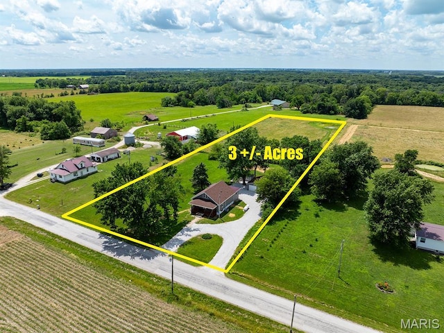 6596 County Road 263, Hannibal, MO 63401 - overview of rural landscape featuring property boundaries highlighted