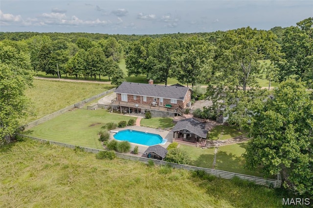 16930 Grace Rd, Lebanon, MO 65536 - aerial view of property and surrounding area featuring a pool and a heavily wooded area