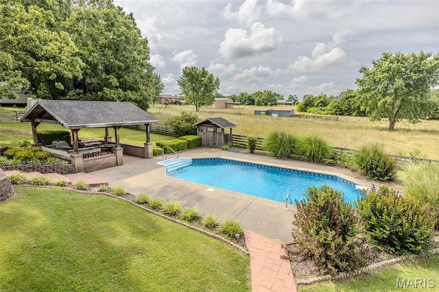 16930 Grace Rd, Lebanon, MO 65536 - view of pool featuring a gazebo, an outdoor structure, and a patio