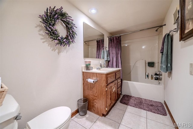 16930 Grace Rd, Lebanon, MO 65536 - bathroom featuring vanity, tile patterned floors, and shower / bath combo