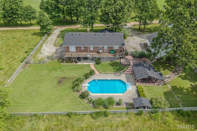 16930 Grace Rd, Lebanon, MO 65536 - aerial view of property and surrounding area with a pool