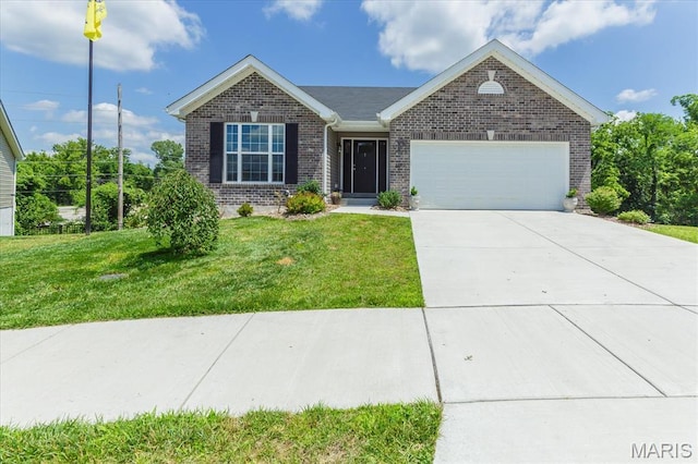8280 Obrien Dr, Cedar Hill, MO 63016 - single story home with brick siding, an attached garage, a front yard, and driveway