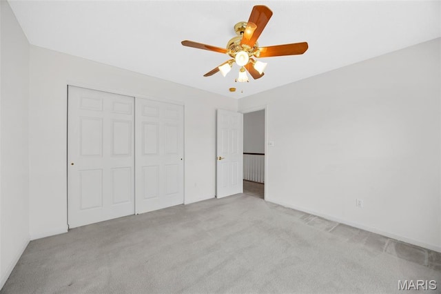 2749 Samuel Dr Unit 736A, Dardenne Prairie, MO 63368 - unfurnished bedroom featuring carpet, a closet, and ceiling fan