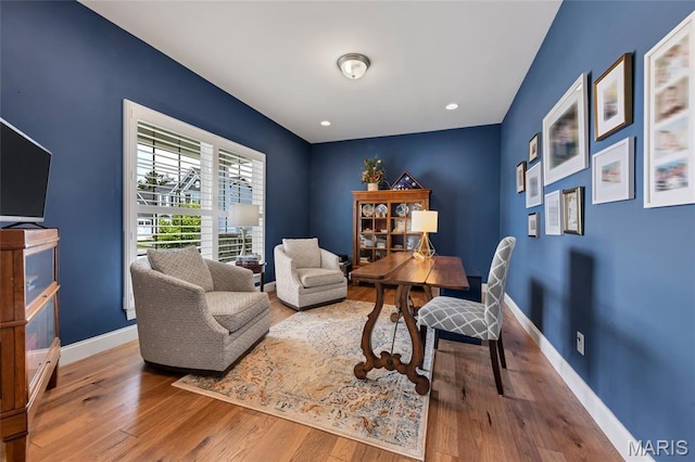 2308 Sand Cherry Dr, Wildwood, MO 63011 - home office with hardwood / wood-style flooring and recessed lighting