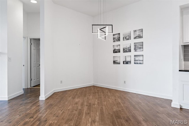 4570 Laclede Ave Unit 301, Saint Louis, MO 63108 - unfurnished dining area featuring dark wood-style floors and recessed lighting