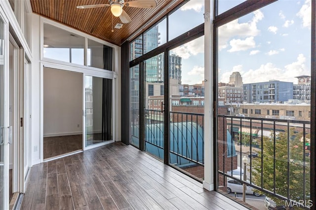 4570 Laclede Ave Unit 301, Saint Louis, MO 63108 - unfurnished sunroom with healthy amount of natural light and a view of city
