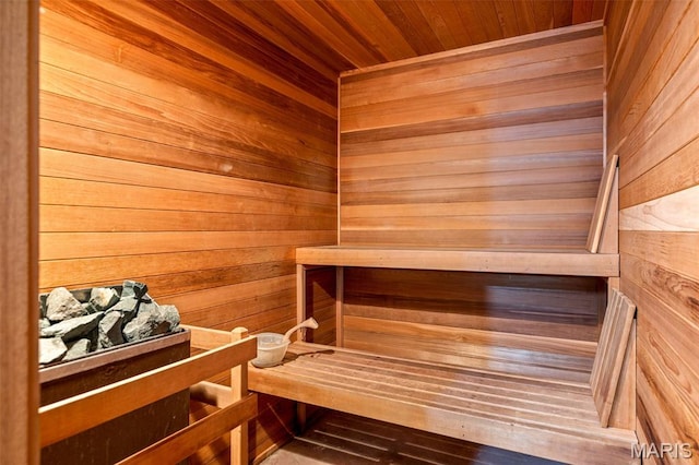 4570 Laclede Ave Unit 301, Saint Louis, MO 63108 - sauna / steam room with wood walls and wood ceiling