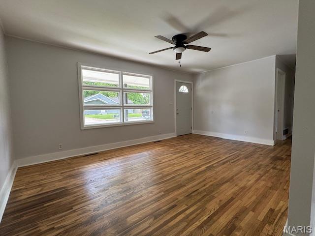 618 Houston Rd, Rolla, MO 65401 - empty room with wood finished floors and ceiling fan