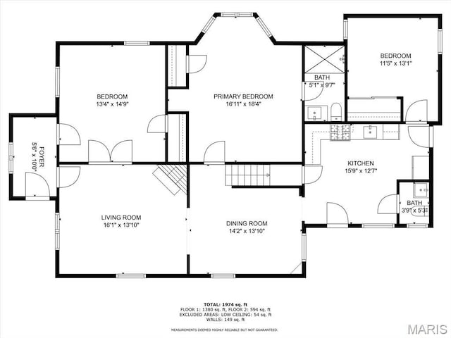 1734 Seminary St, Alton, IL 62002 - view of floor plan / room layout