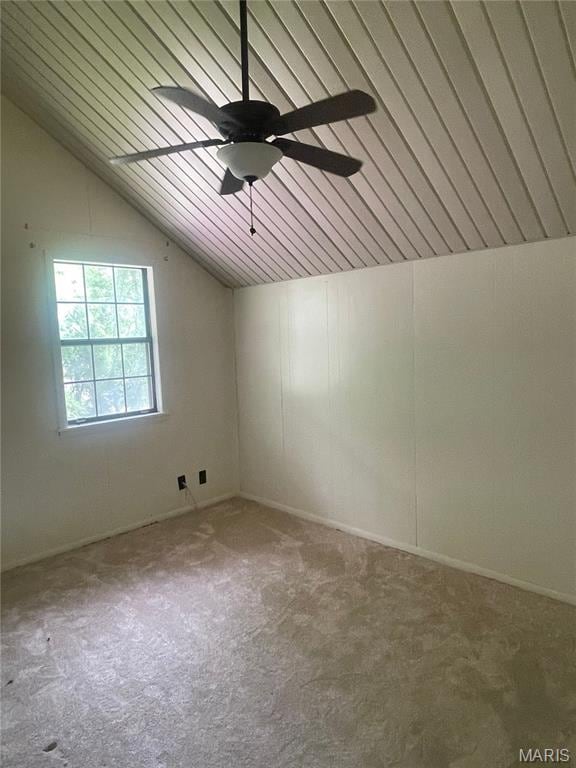 252 Trails End Way, Doniphan, MO 63935 - additional living space with vaulted ceiling, carpet flooring, and a ceiling fan