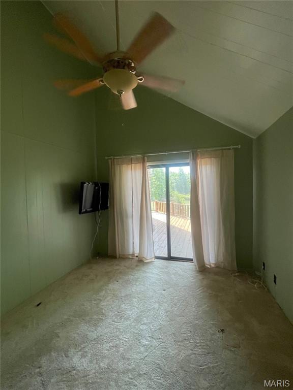 252 Trails End Way, Doniphan, MO 63935 - carpeted spare room featuring a ceiling fan and vaulted ceiling