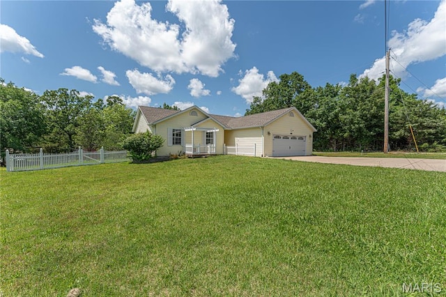 1221 Napoleon Dr, Bonne Terre, MO 63628 - ranch-style house featuring a garage, driveway, and covered porch