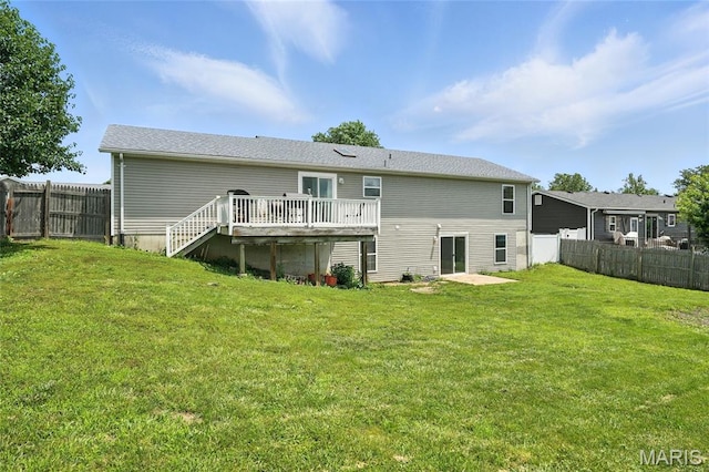31 Kings Way Dr, Troy, MO 63379 - back of house with a wooden deck and a fenced backyard