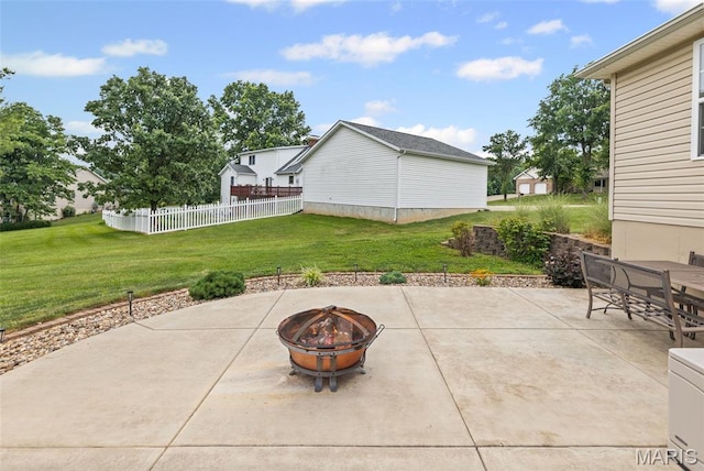 227 W Woodland Rdg, Valmeyer, IL 62295 - view of patio / terrace with a fire pit
