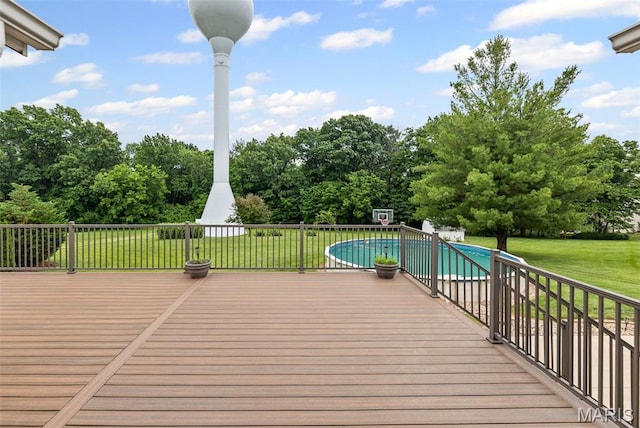 227 W Woodland Rdg, Valmeyer, IL 62295 - deck featuring a yard and view of wooded area