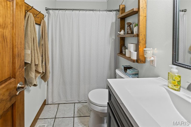 227 W Woodland Rdg, Valmeyer, IL 62295 - bathroom featuring vanity, tile patterned flooring, and a shower with shower curtain