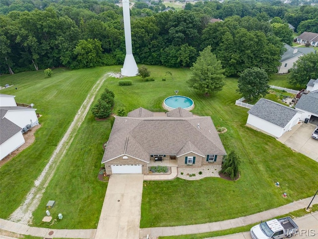 227 W Woodland Rdg, Valmeyer, IL 62295 - view from above of property