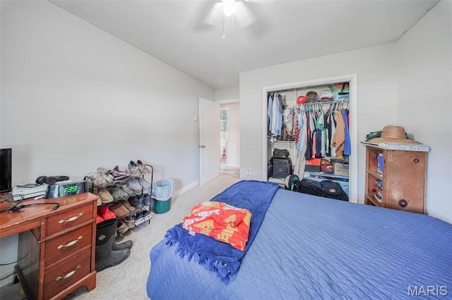 532 Christine St, St James, MO 65559 - carpeted bedroom with a closet, an office area, and a ceiling fan