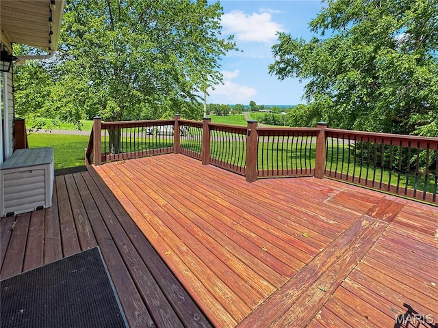 360 David Dr, Washington, MO 63090 - wooden deck with a yard