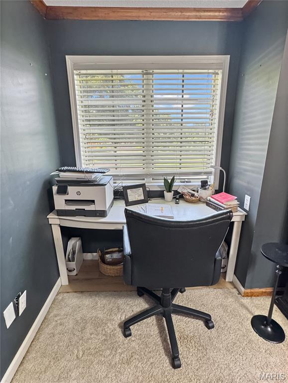 360 David Dr, Washington, MO 63090 - home office featuring plenty of natural light and carpet floors