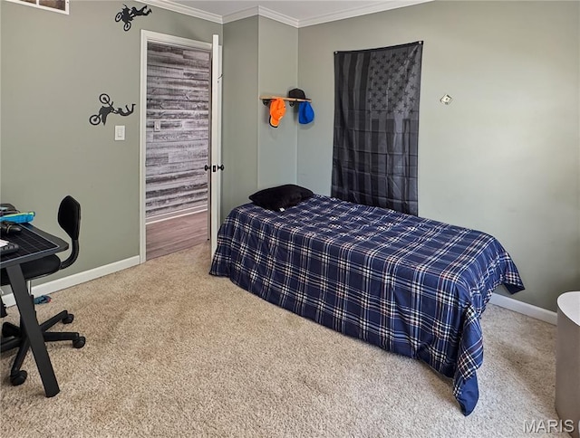 360 David Dr, Washington, MO 63090 - carpeted bedroom with crown molding and baseboards