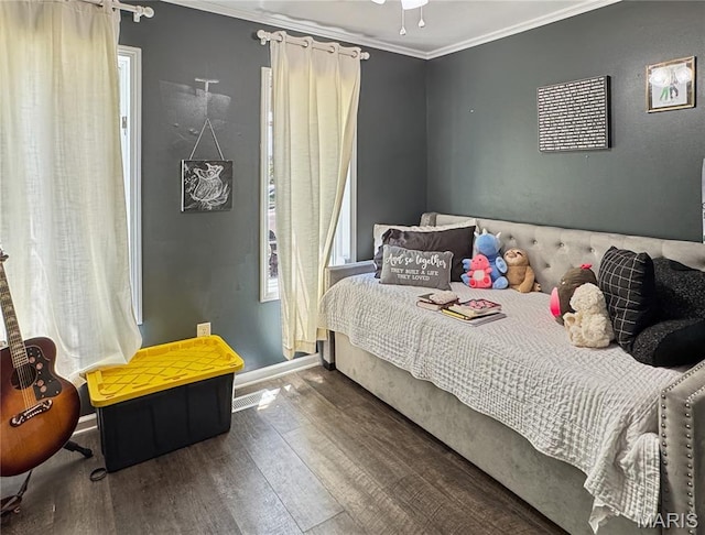 360 David Dr, Washington, MO 63090 - bedroom with wood finished floors and ornamental molding