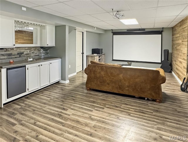 360 David Dr, Washington, MO 63090 - cinema featuring wood finished floors, a drop ceiling, and bar