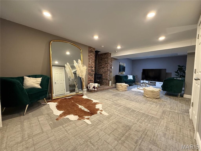 10755 Kennerly Rd, Sunset Hills, MO 63128 - living room with carpet floors and recessed lighting
