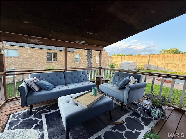 10755 Kennerly Rd, Sunset Hills, MO 63128 - wooden deck featuring an outdoor living space