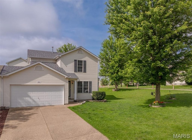 192 Maggie Kate Ct Unit 2131B, Wentzville, MO 63385 - traditional-style home featuring an attached garage, concrete driveway, a front lawn, and a shingled roof